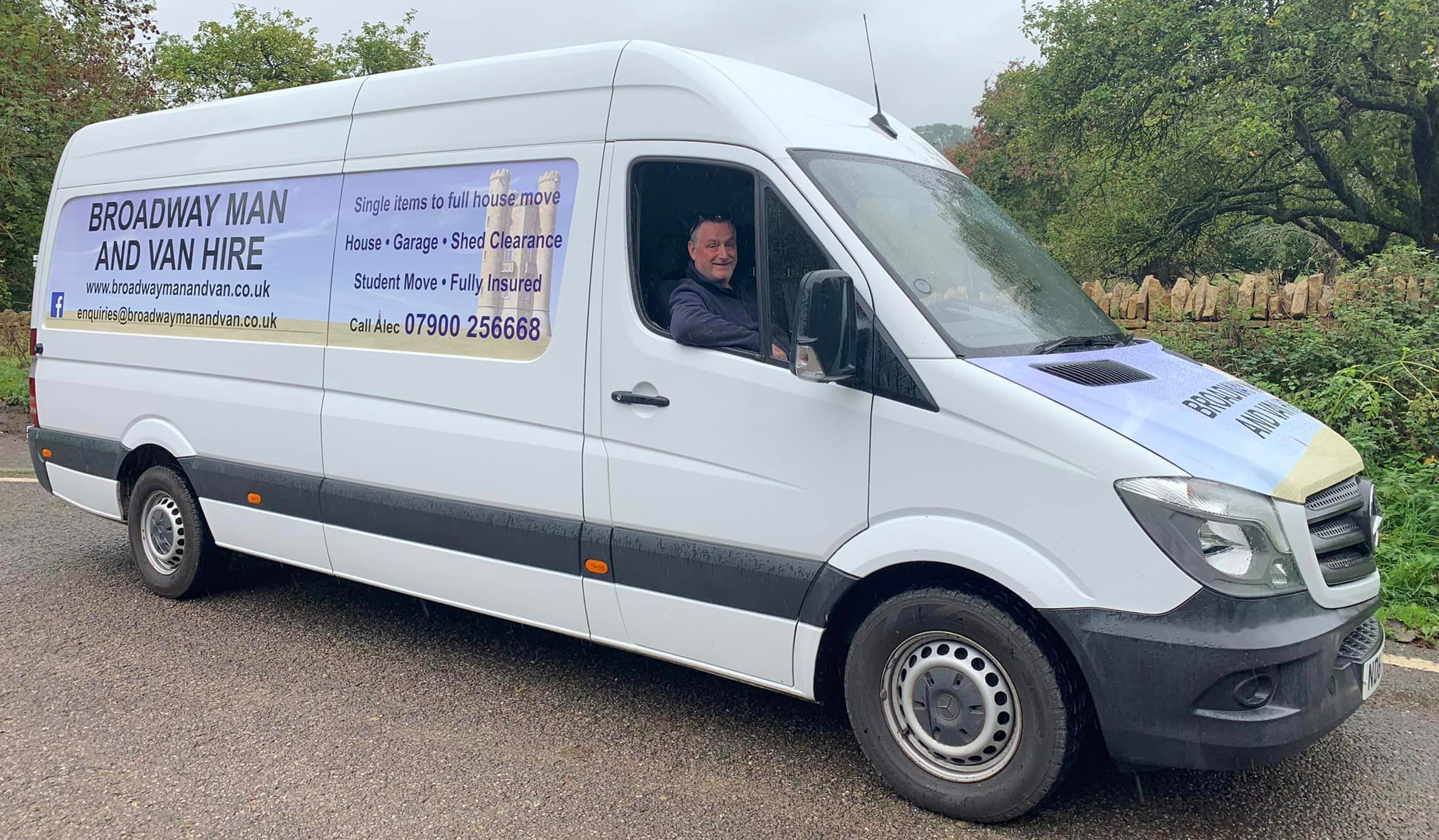 Alec in his big white van