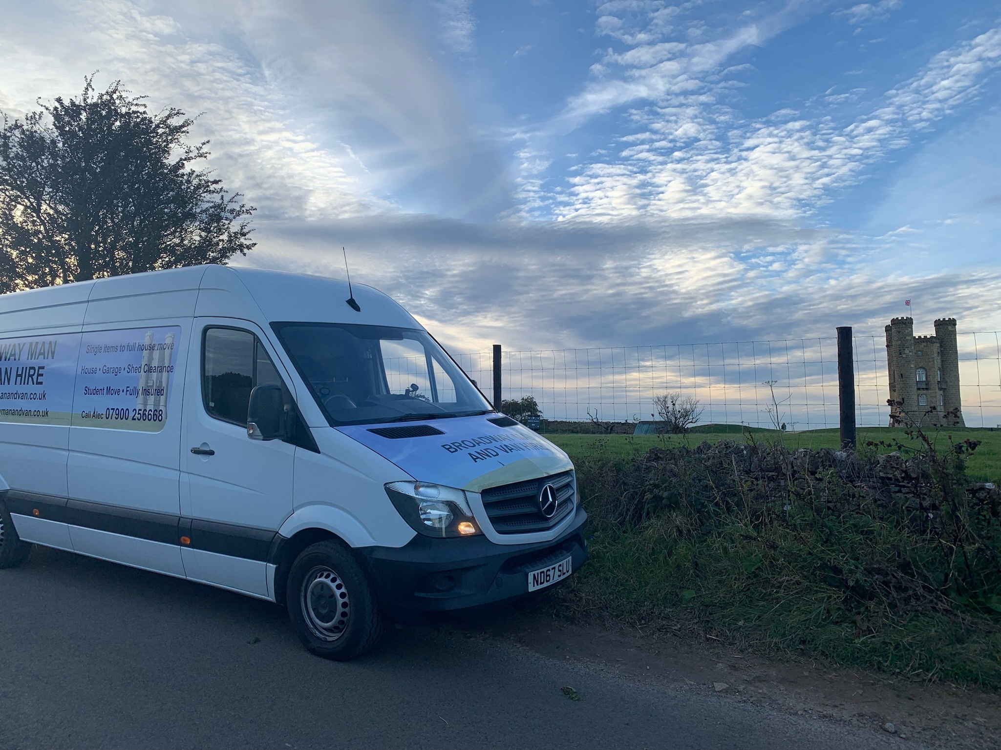 front side of the big white van